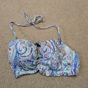Victoria's Secret Blue and White Bikini Top